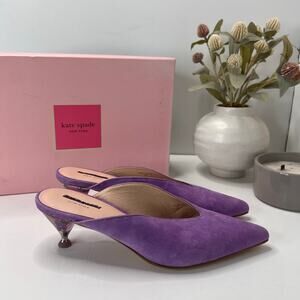 Kate Spade Cori Suede Martini Kitten Heel Mule Pop Lilac Women 7M Tried On